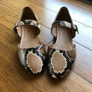 Madewell Snake Skin Mary Jane shoes